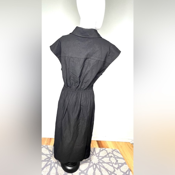 NWT Old Navy Waist-Defined Twist-Front Midi Shirt Dress Blackjack Sz Medium - Picture 2 of 12